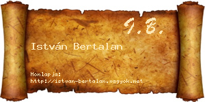 István Bertalan névjegykártya